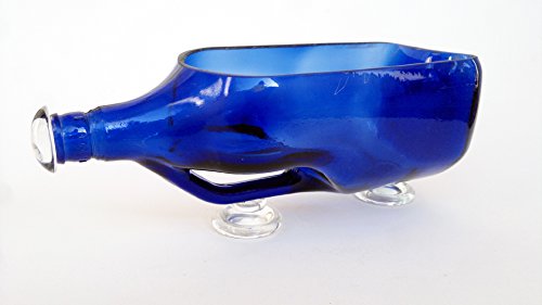 Beautiful Dessert Serving Bottle cum Glass Bottle Planter (Blue)