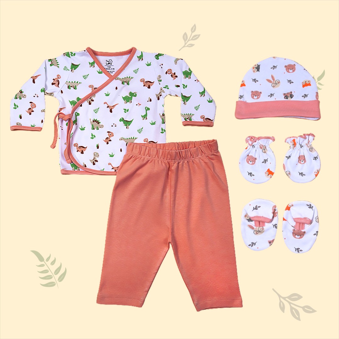 Dino Baby Clothing - Jhabla, Legging, & CBM Set (6-9 Months)