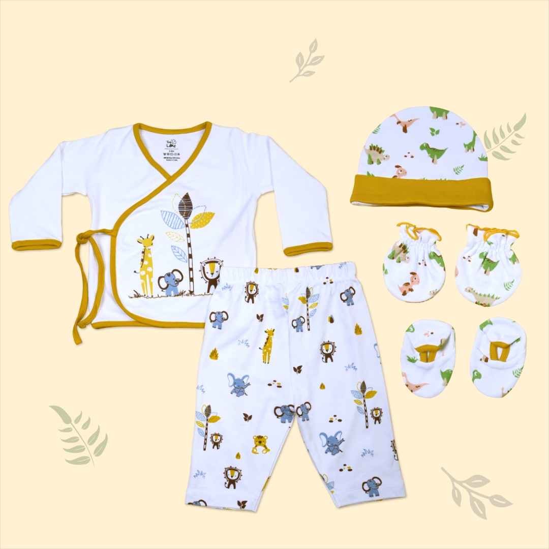 Baby Clothing Paws Set | Jungle Tribe Jhabla, Legging, & CBM (0-3 Months)
