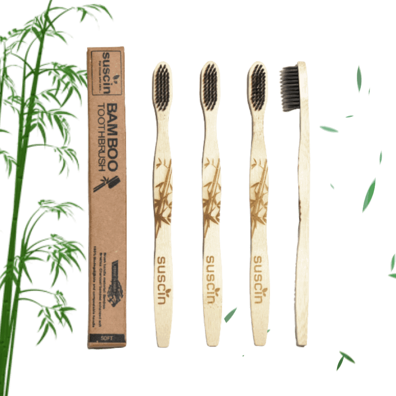 Premium Bamboo AQUILA Toothbrush – Set of 4