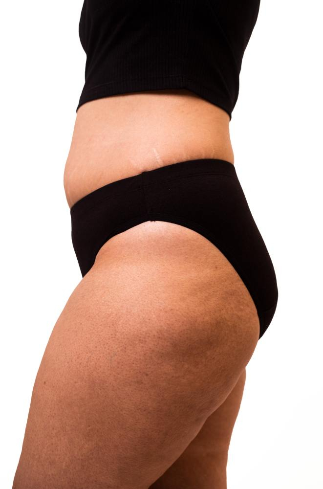 SOQO Bikini Mid Rise Leakproof Underwear- Caviar (Black)