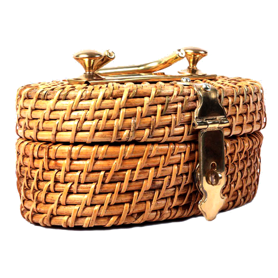 Rustic Cane Jewellery Box (Oval 12