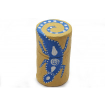 Papier Mache Cylinder Box  Lizard - Large (Gold)