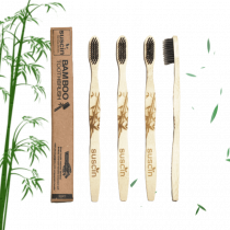 Premium Bamboo AQUILA Toothbrush – Set of 4