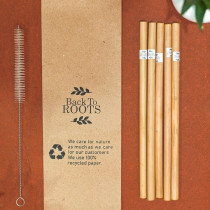 Bamboo Straw | Eco Friendly, Natural & Handmade | Pack of 5 + Cleaner