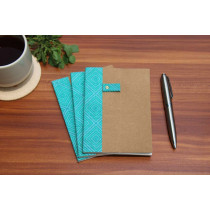 A6 Paperback Notebook - Set of 3 (Geometric Blue)