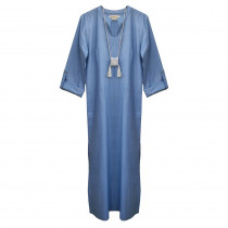 Wisdom Long Tunic Cotton Kurta-Indigo