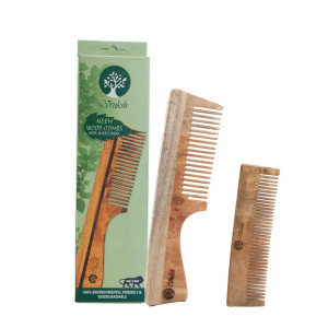 Handle Neem Wood Comb + Pocket neem wood comb