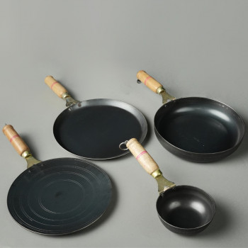 Pure Iron Family Combo Set Of 4 (Kadahi + Fry Pan + Dosa Tawa + Tadka Pan)