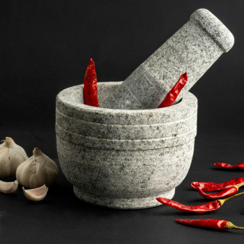 Premium Uthukuli Stone Mortar and Pestle (Large)