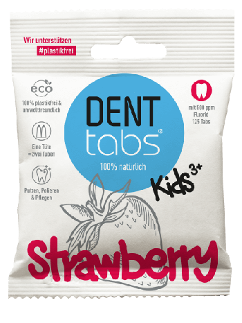 Denttabs Kids Toothpaste Tablets-Strawberry flavor with fluoride -125 pieces