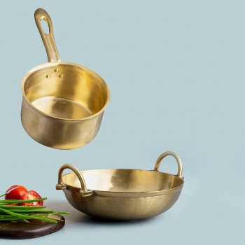 Bronze/Kansa Combo (Kadai + Milk Sauce pan)