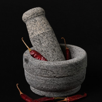 Premium Uthukuli Stone Mortar and Pestle (Circular)