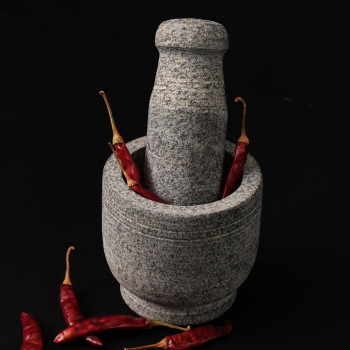 Premium Uthukuli Stone Mortar and Pestle (Cylindrical)