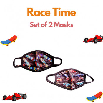 Race Time- Set of 2 Kids Mask