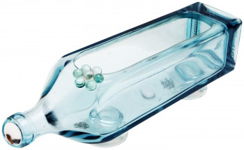 Napkin Holder cum Horizontal Glass Planter (Sea Blue)