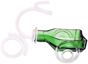 Creative Serving Bowl cum Glass Planter (White & Green)