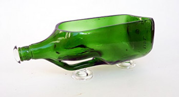 Beautiful Bathroom Storage cum Serveware cum Glass Bottle Planter (Green)