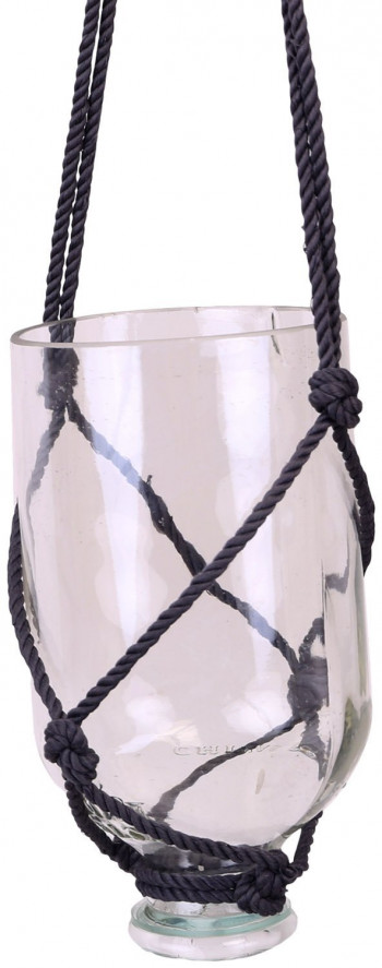 Sustainable Indoor cum Outdoor Hanging Glass Planter (Transparent)