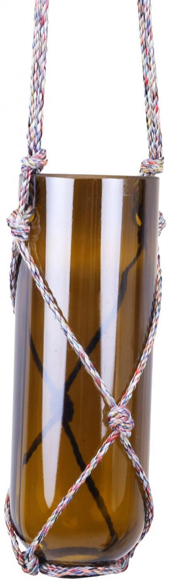 Upcycled Indoor cum Outdoor Hanging Glass Planter (Brown)