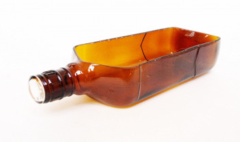 Salad Serving Tray cum Glass Planter (Brown)