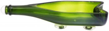 Decorative Serving Platter cum Glass Planter (Green)