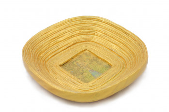 Corporate Rolled Bowl Square - 11 Cms. (Gold)