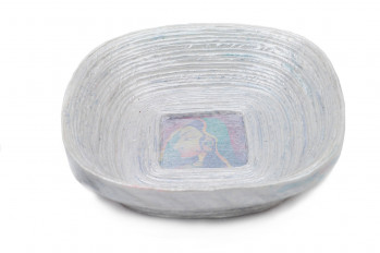 Corporate Rolled Bowl Square - 12 Cms. (Silver)