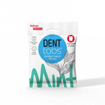 Denttabs toothpaste tablets – Mint flavor Plastic Free 31 pieces with fluoride
