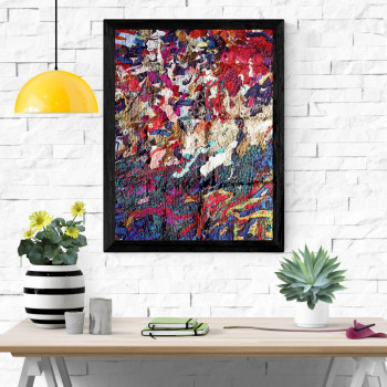 Textile collage wall décor - 12"x18"