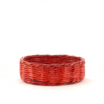 Handmade Oval Basket - Medium (Red Orange)