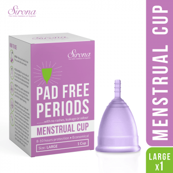 Reusable Menstrual Cup with FDA Compliant Medical Grade Silicone - Large