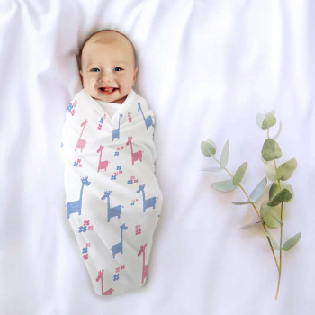 Lanky Giraffe Organic Bamboo Baby Swaddle