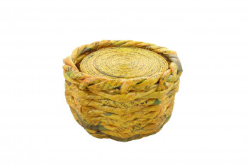 Biodegradable Tea Coaster Set - Rolled (Yellow)