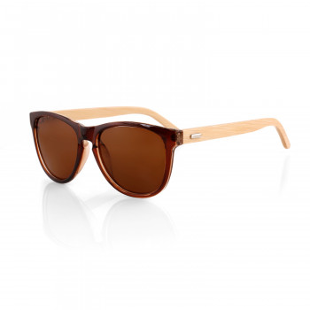 Monk Shades Wayfarer Brown Bamboo Sunglasses
