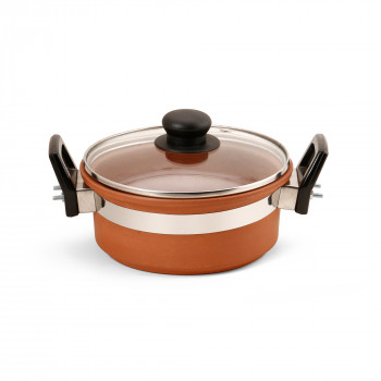 Terracotta Cooking bowl with Glass Lid 