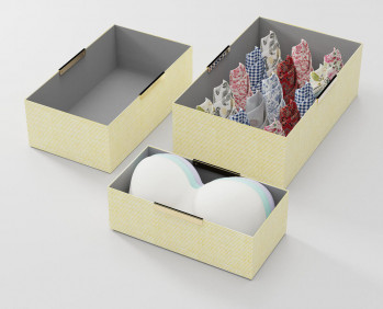 The Set of Organisers (Rectangle) - Yellow Stripes (S,M & L)