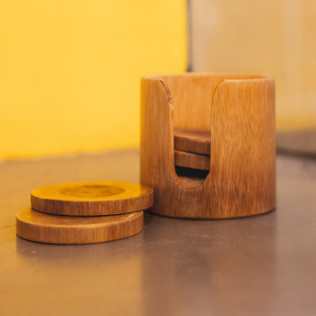 Bamboo coaster natural shape (4 coaster)