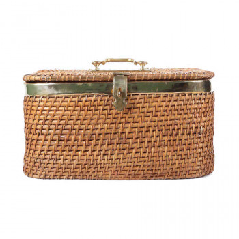 Natural Cane Jewellery cum Stationary Box (Rectangle 14" x 10")