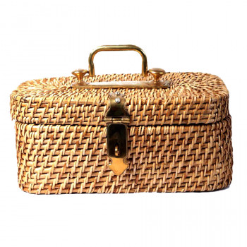 Eco-friendly Cane Jewellery cum Stationary Box (Rectangle 12" x 5")