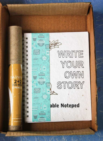 Paryaya Combo 1 - Plantable Notepad + 2 Plantable Pens + 2 Plantable Pencils
