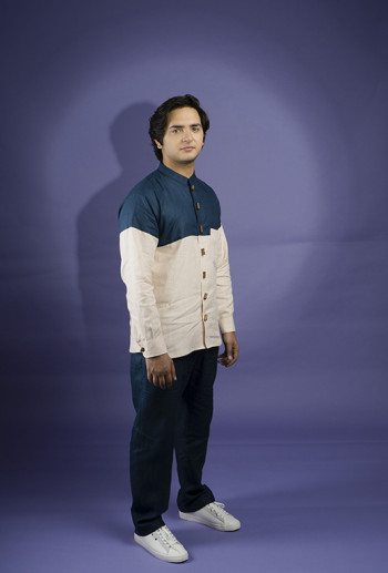 TRAVELLIN' BLUES DUAL COLOUR HEMP SHIRT 