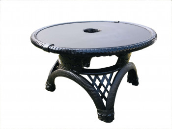 De'Dzines Handcrafted Eco-Friendly Black Board Table 30" of Height 76 x 76 x 46 cm for Living Room / Garden / Patio / Terrace / Pool Side / Bar / Indoor / Outdoor