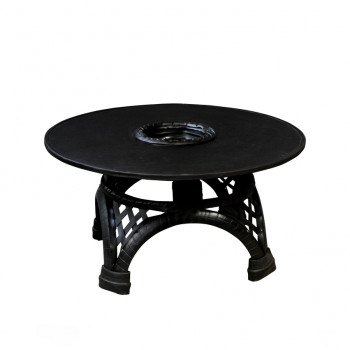 De'Dzines Handcrafted Eco-Friendly Black Board Table 36" of Height 92 x 92 x 46 cm for Living Room / Garden / Patio / Terrace / Pool Side / Bar / Indoor / Outdoor