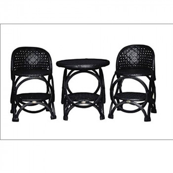 De'Dzines Handcrafted Eco-Friendly High Bar Chair & High Tea Table 25"  Furniture Set for Living Room / Garden / Patio / Terrace / Bar / Pool Side (Set of 2+1) Indoor / Outdoor