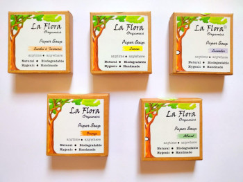 Handmade Paper Soap Packs--Set of Five packs in Five fragrances-Total 100 sheets for 100 Usages.