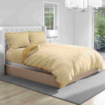 Antimicrobial 100% Cotton Majestic Grid Yellow Bedsheet Set 