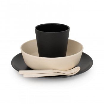 5 Piece Children’s Bamboo Dinnerware - Monochrome