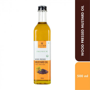 Jivika Cold Pressed Mustard Oil 500ml Glass Bottle