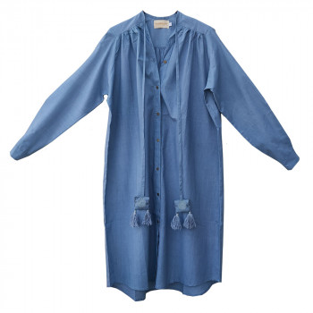 Open Mind Long Open Shirt - Indigo